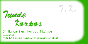 tunde korpos business card